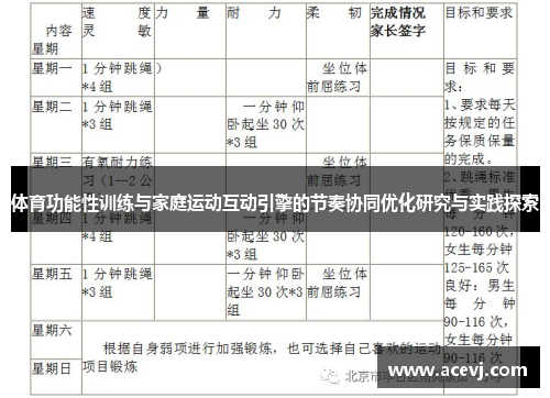 体育功能性训练与家庭运动互动引擎的节奏协同优化研究与实践探索